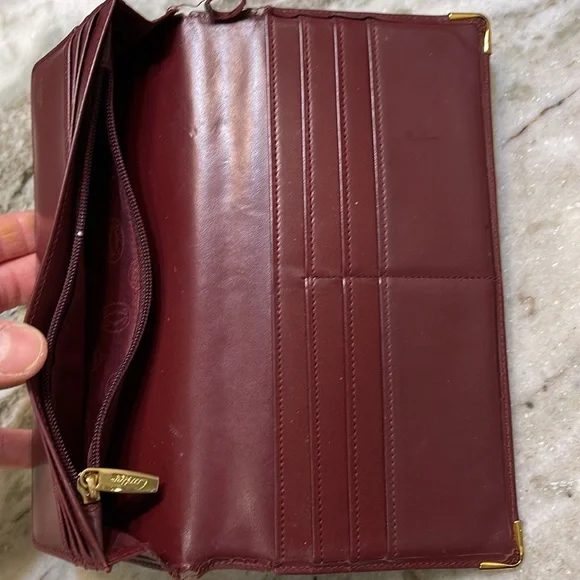 Vintage Cartier Leather Chamber Long Wallet